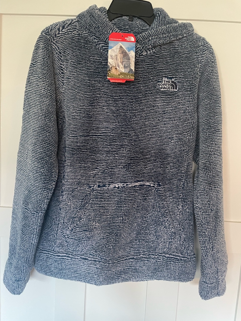 The North Face Heathered Navy Plush Hooded Pullover